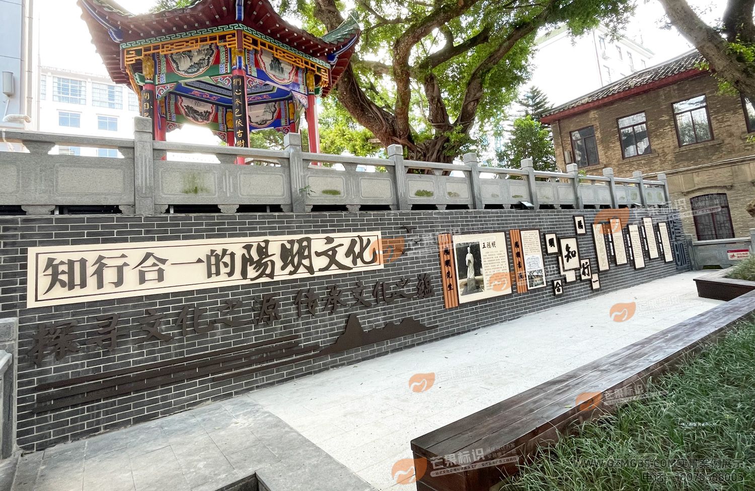 江西芒果景观标识源头工厂：赣州校园文化墙设计施工